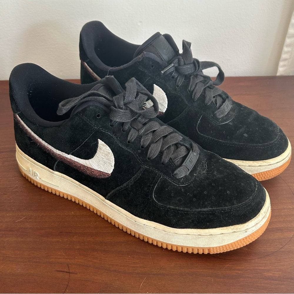 Nike Black and White Suede Air Force 1 '07 Lux Sneakers